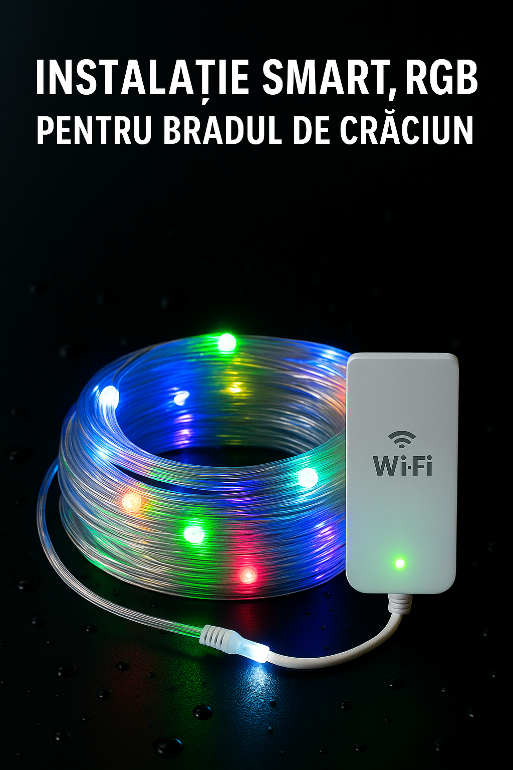 Banda Smart Led RGB WIFI 5 -16Milioane de Culori, Reactie Sonora, Control Vocal, 5 metri
