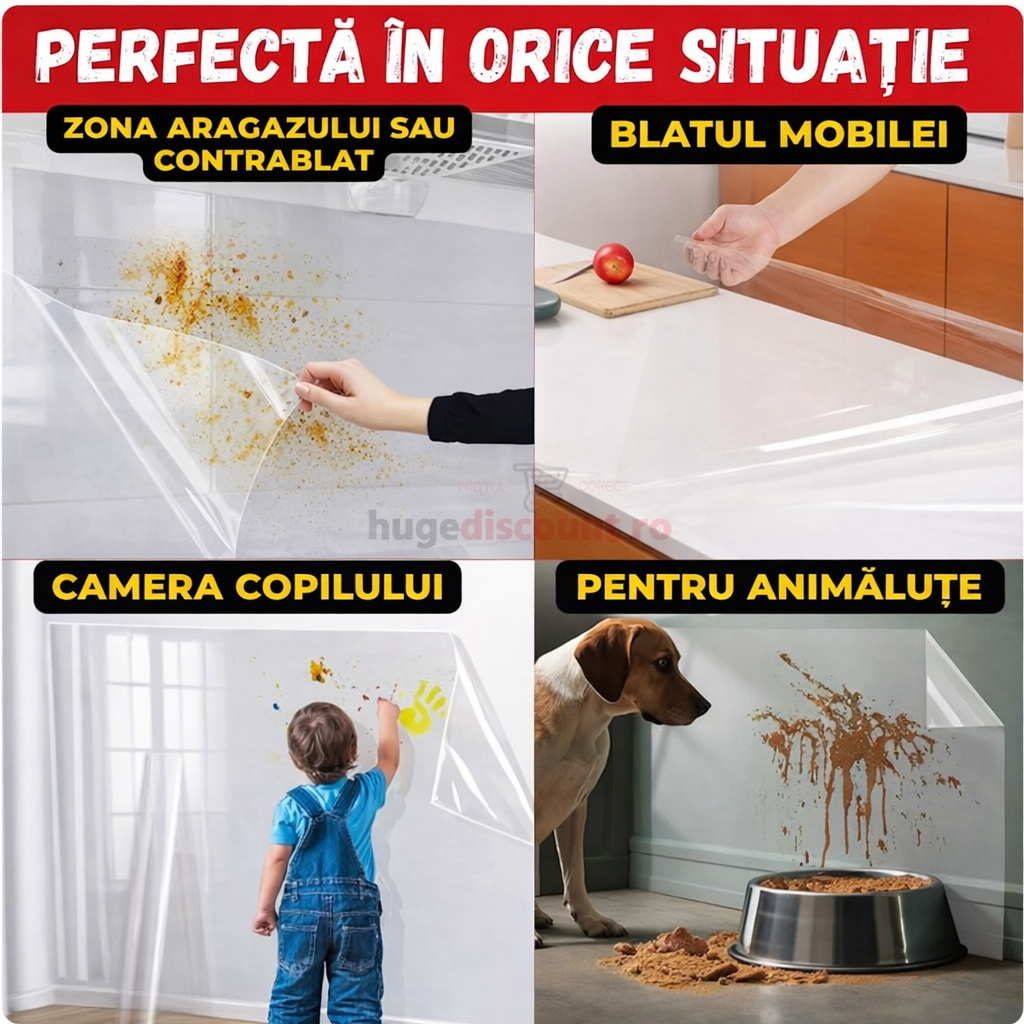 Folie magică transparentă de protecție - 60cm x 200cm pentru bucătărie +1 🎁CADOU