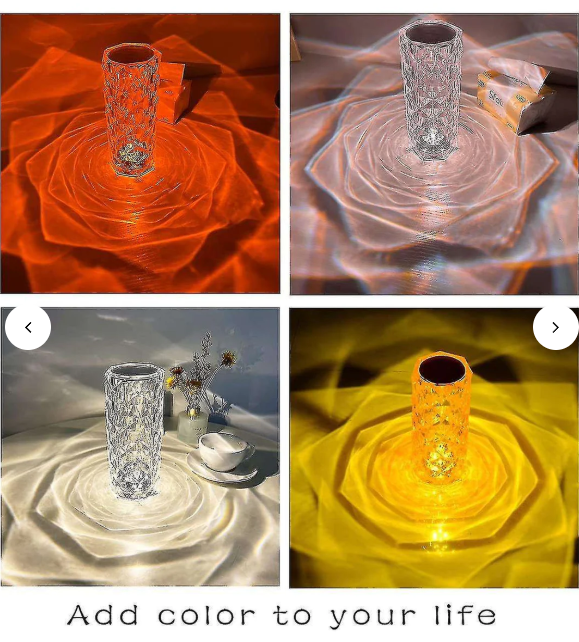 Lampa Crystal Diamond- Funcție antingere, Multicolor, RGB, cu telecomandă