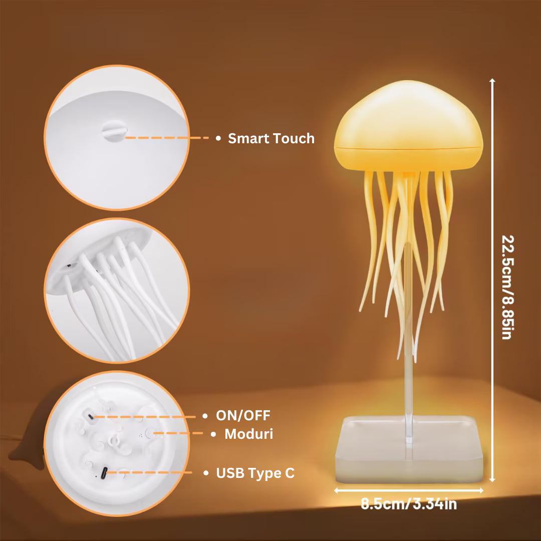 Meduza Lampa De Veghe , RGB, Control vocal, Lumină caldă