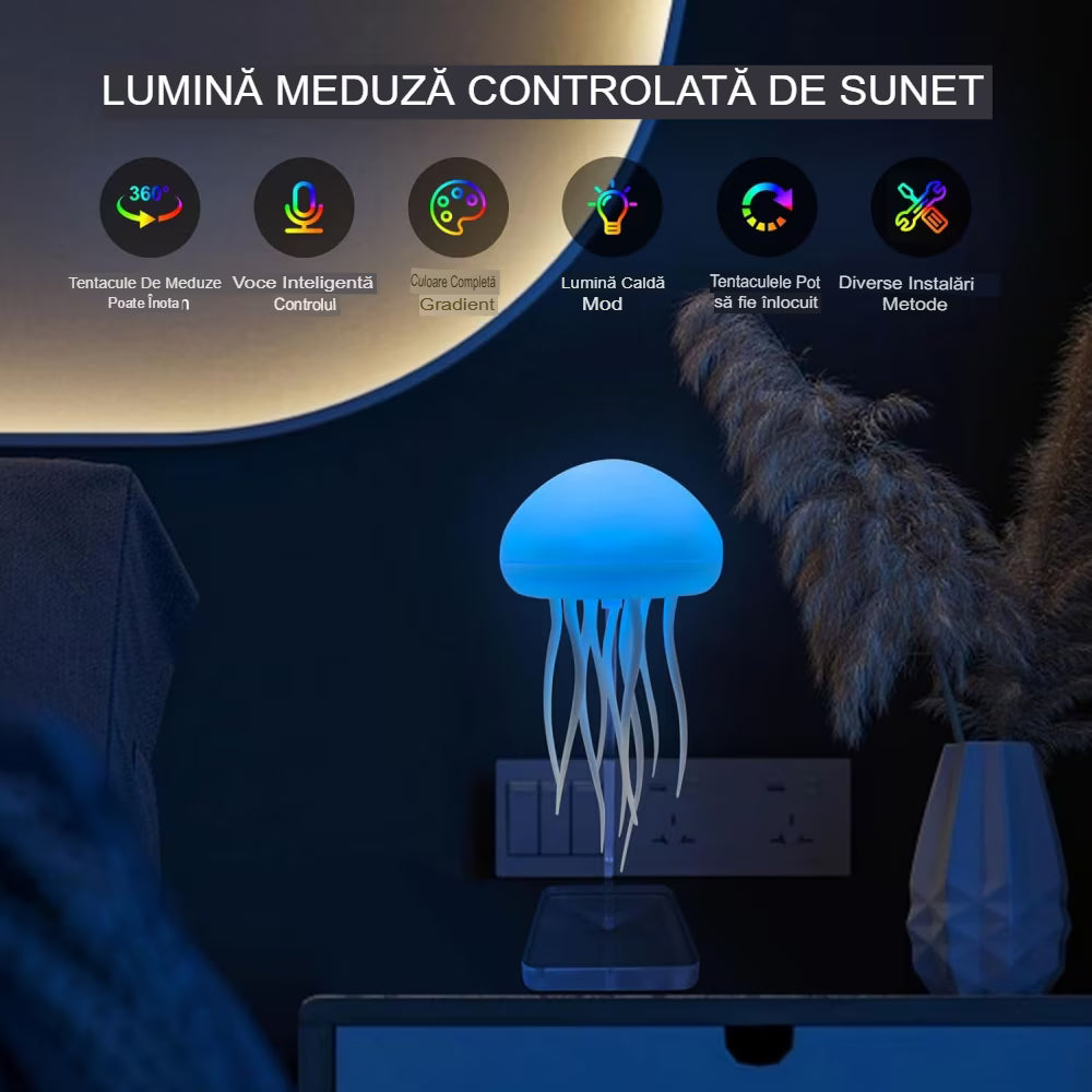 Meduza Lampa De Veghe , RGB, Control vocal, Lumină caldă