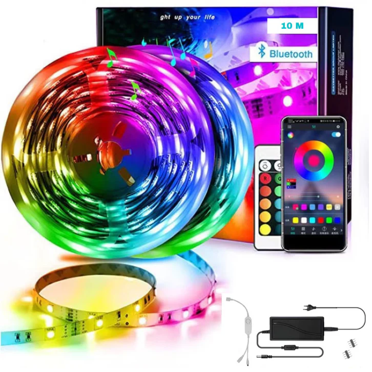 Banda Smart Led RGB WIFI 5 -16Milioane de Culori, Reactie Sonora, Control Vocal, 5 metri