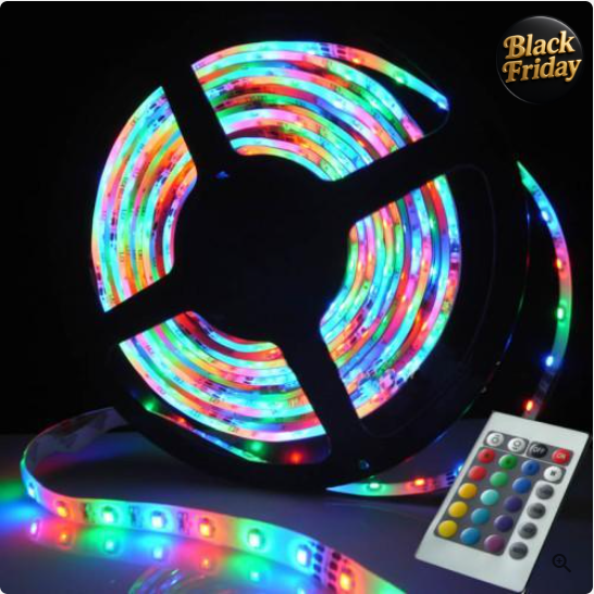 Benzi Led RGB DualX 1+1 GRATUIT,5m,12V, MULTICOLOR cu TELECOMANDĂ